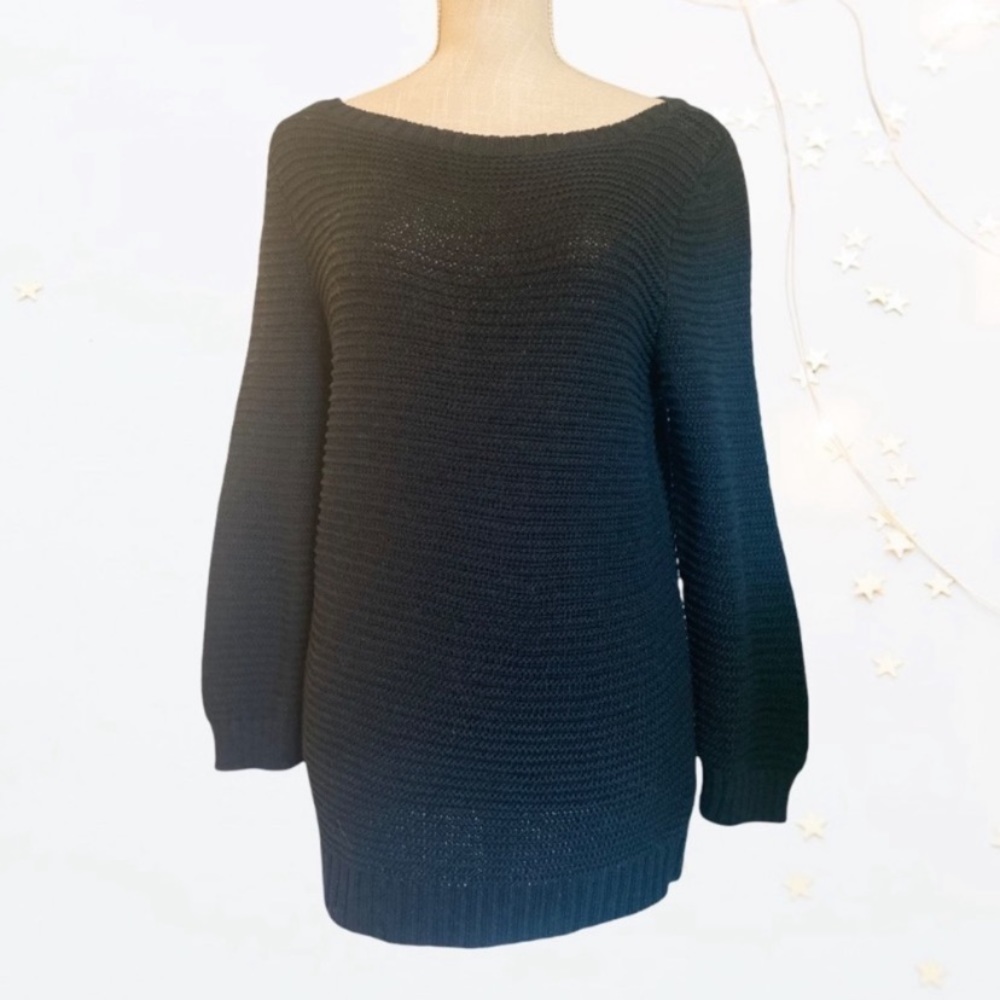 Lauren Ralph Lauren Black Knit Sweater Size Large - Picture 2 of 9